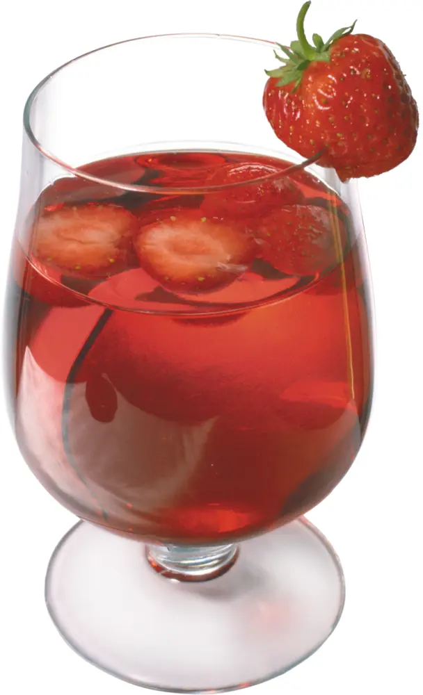 Strawberry Cocktail with Fruit Garnish