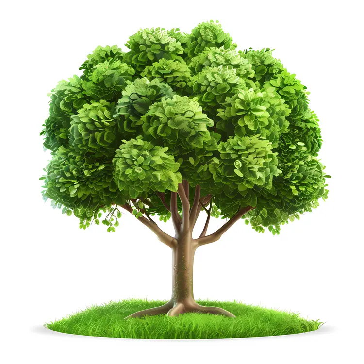 Green Tree with Bushy Leaves