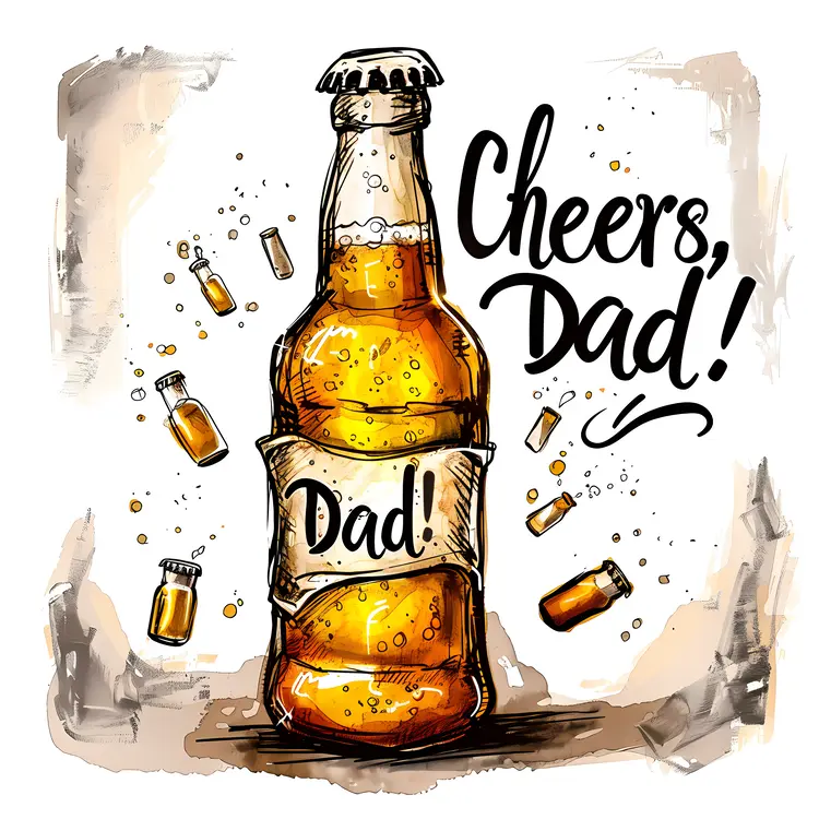 Cheers Dad Beer Bottle with Mini Bottles