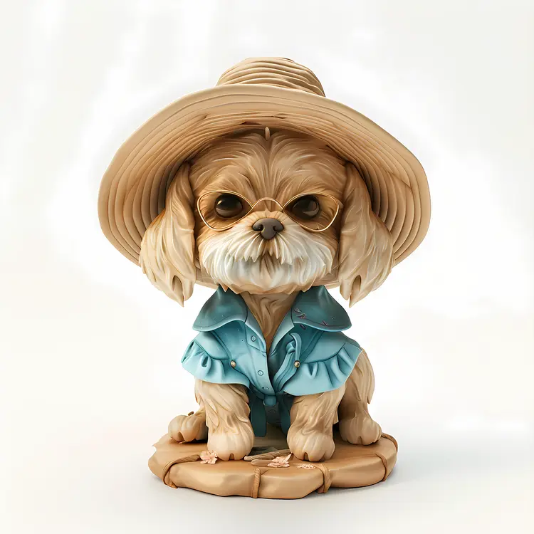 Cute Dog in Summer Outfit