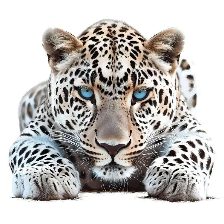 Leopard Lying Down with Blue Eyes