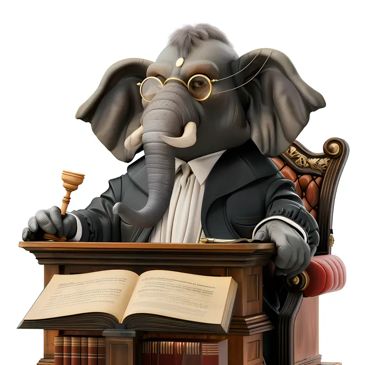 Elephant Judge in Courtroom