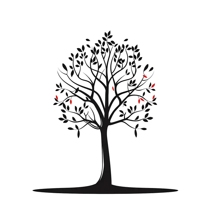 Black Tree with Red Leaves