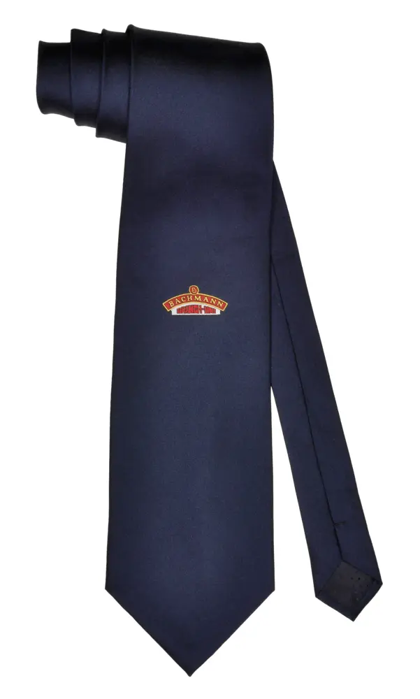 Navy Blue Tie with Emblem for Formal Occasions