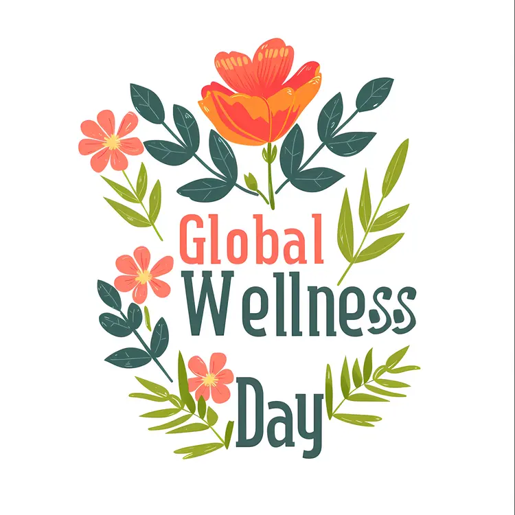 Global Wellness Day Flower Logo