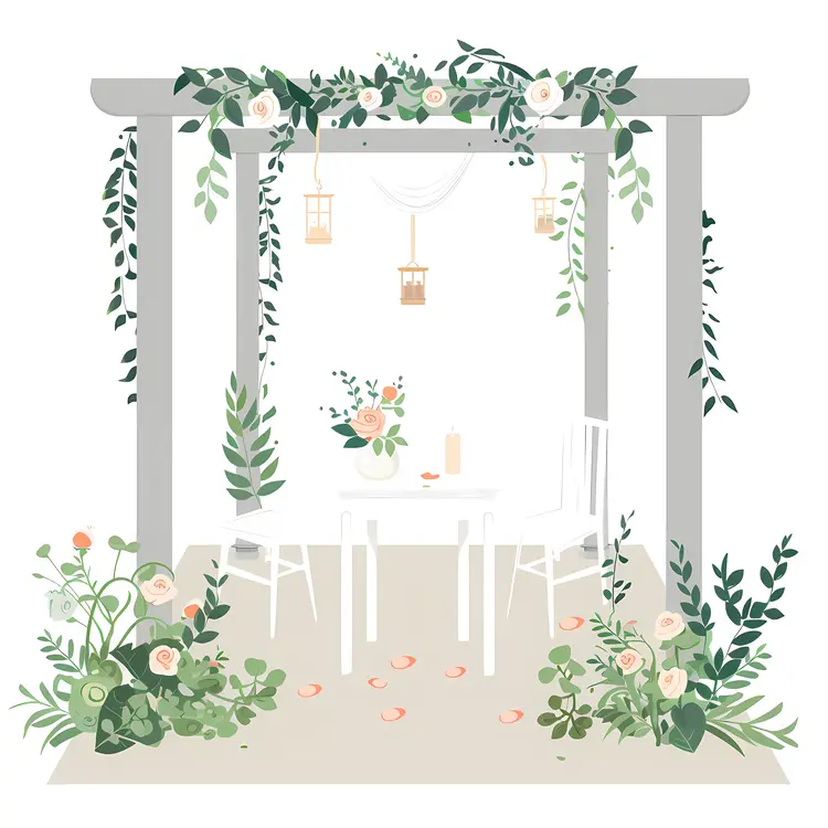 Romantic Wedding Arch with Floral Decorations