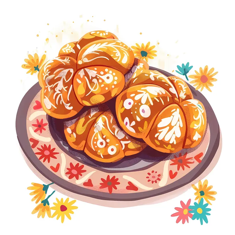 Colorful Decorated Bread on a Plate