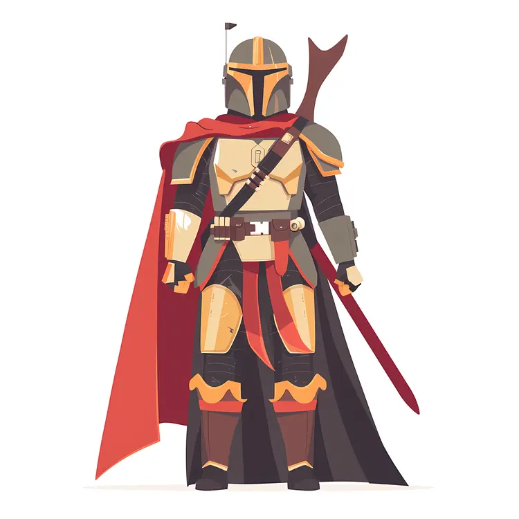 Armored Warrior with Red Cape