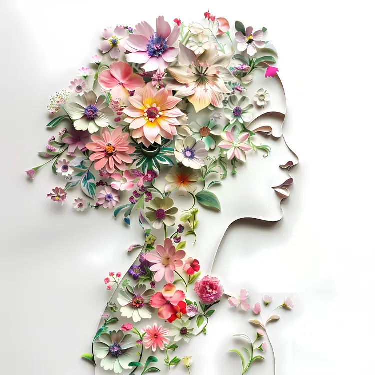 Silhouette with Floral Hair