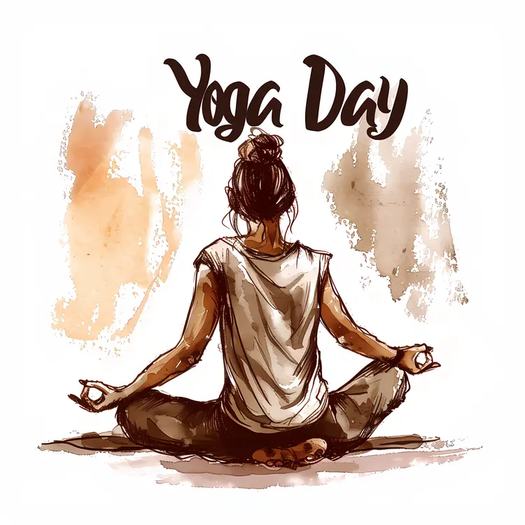 Yoga Day Celebration with Artistic Illustration