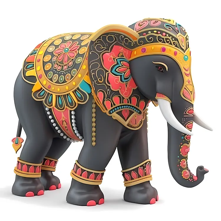 Ornate Black Elephant