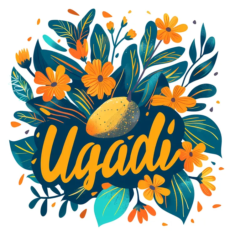 Colorful Floral Design for Ugadi Festival