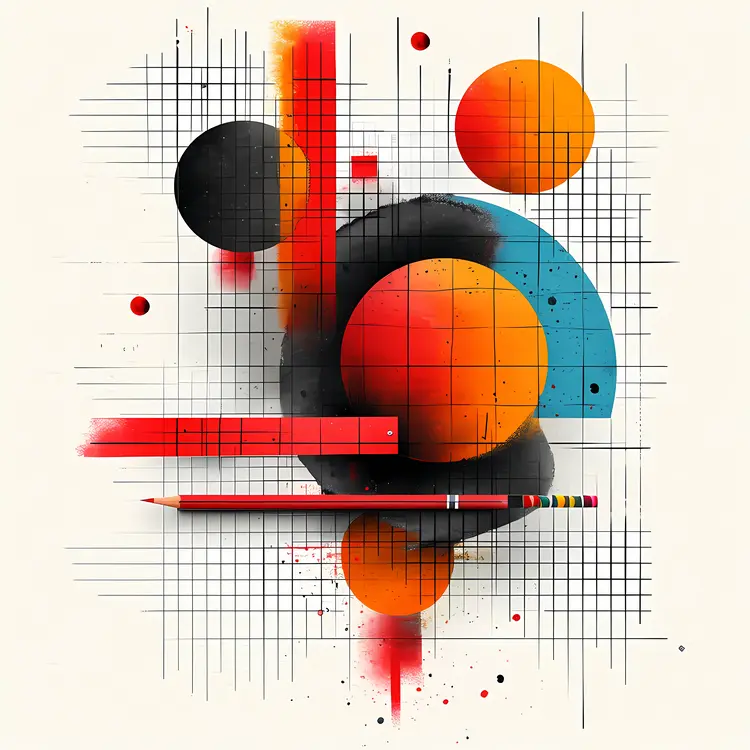 Abstract Geometric Shapes with Circles and Lines
