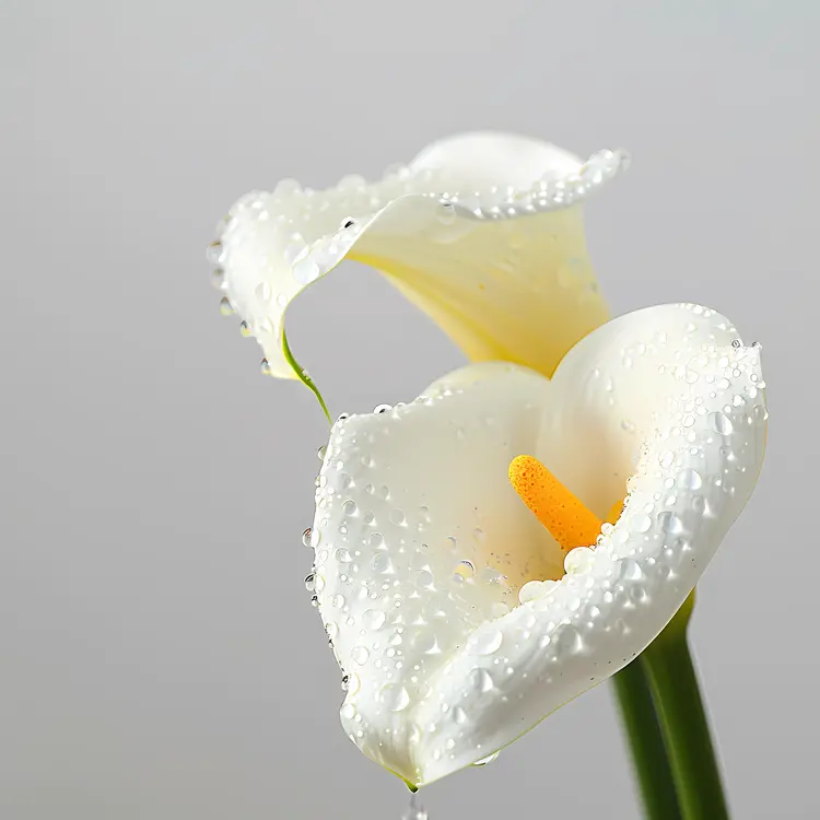 White Calla Lily with Dew Drops
