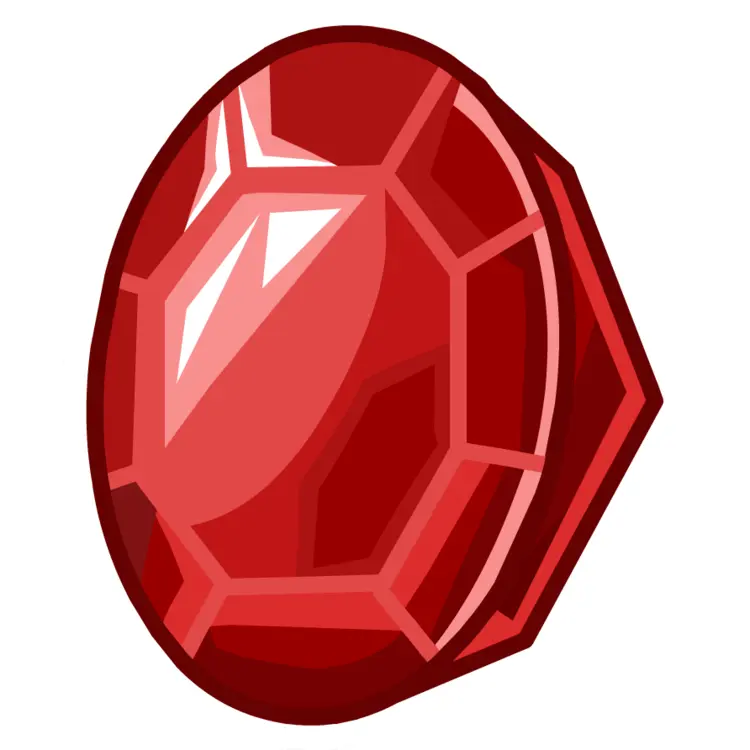 Shiny Red Oval Gemstone