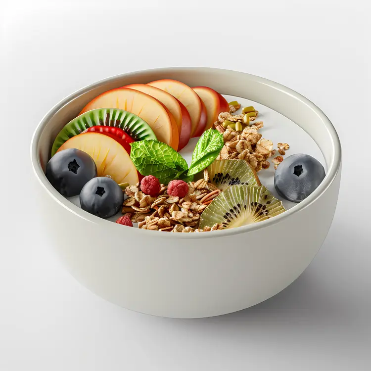 Yogurt Bowl with Kiwi and Blueberries