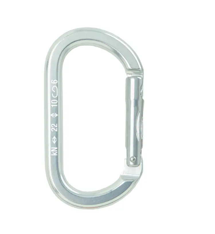 Silver Carabiner for Climbing Safety