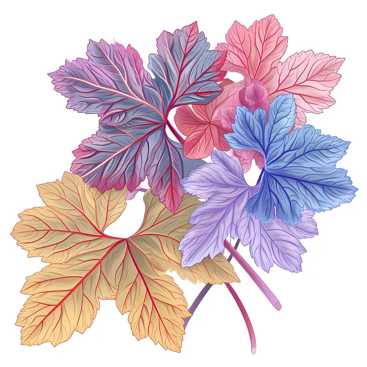 Pastel Heuchera Leaves in Soft Colors