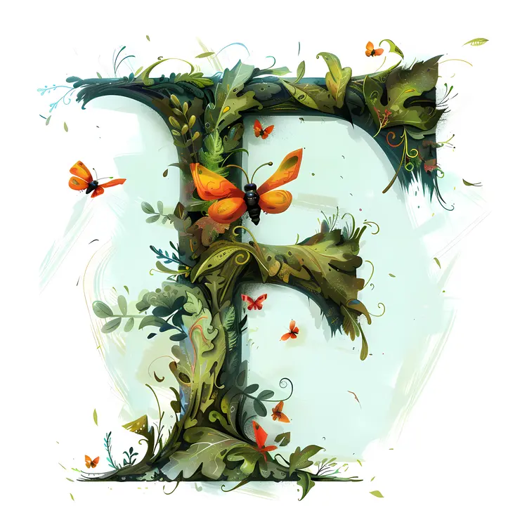 Floral F Letter Design