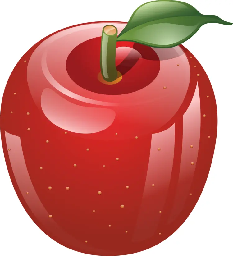 Shiny Red Apple Illustration