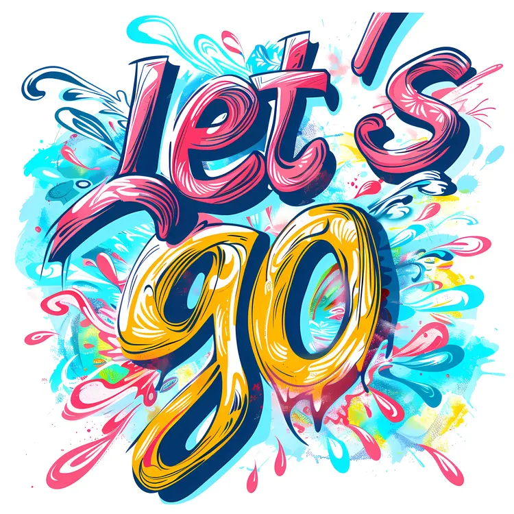 Colorful Let's Go Typography