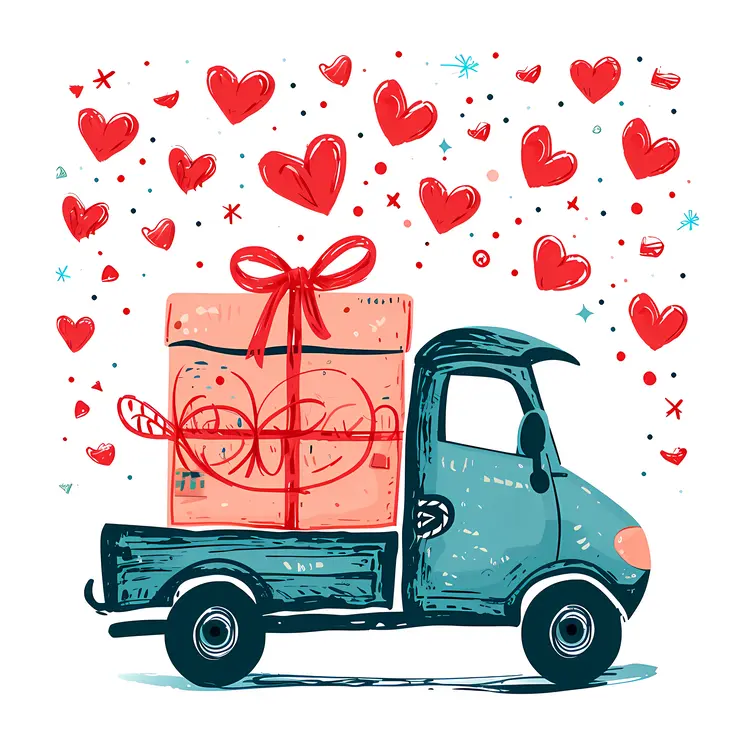 Small Truck with a Gift Box