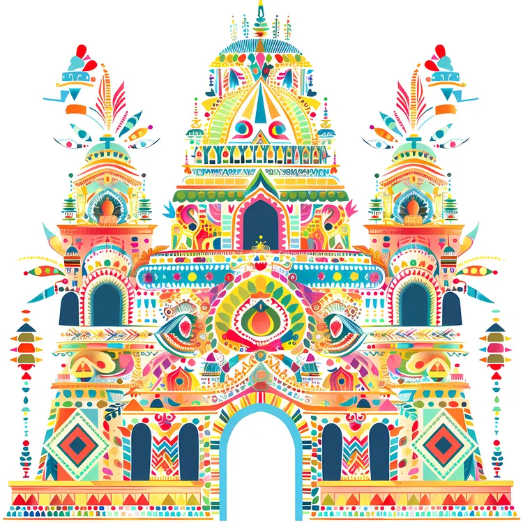 Colorful Doodle Temple