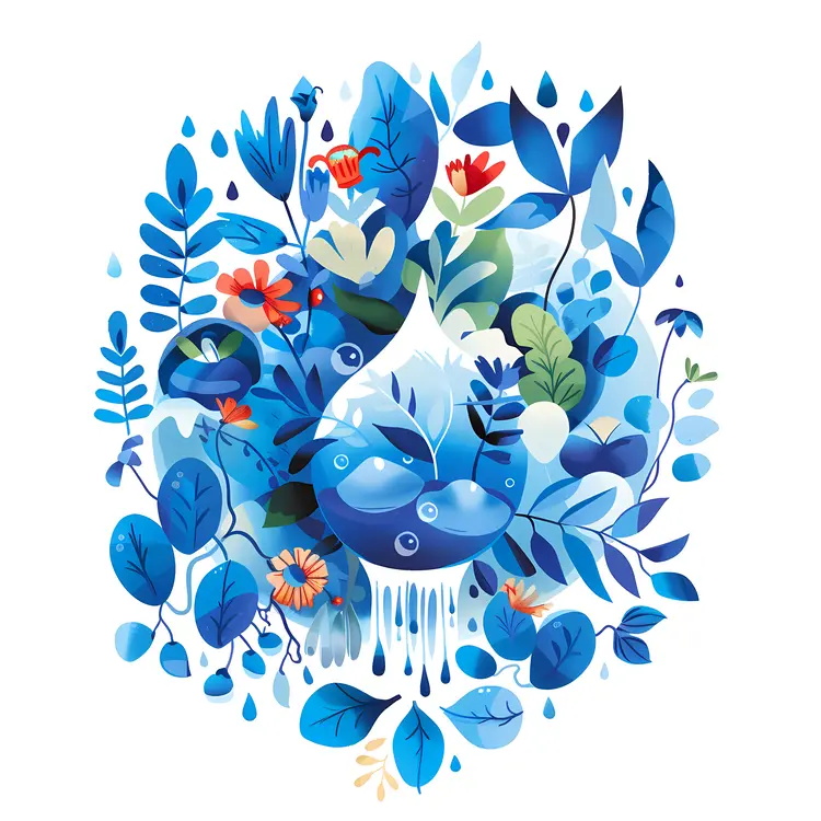 Blue Floral Arrangement with Various Blooms