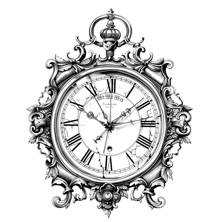 Ornate Vintage Clock with Roman Numerals