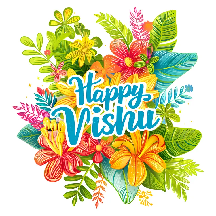 Happy Vishu Vibrant Floral Greeting