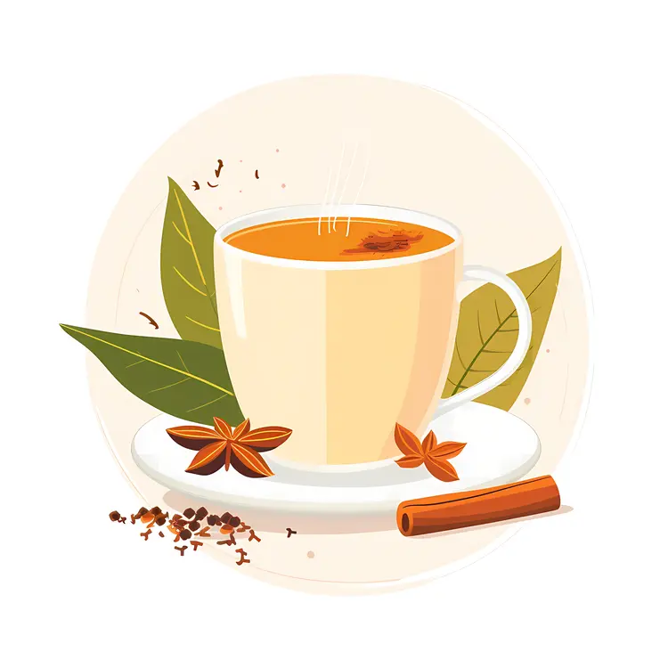 Cozy Tea Cup with Lemon and Cinnamon