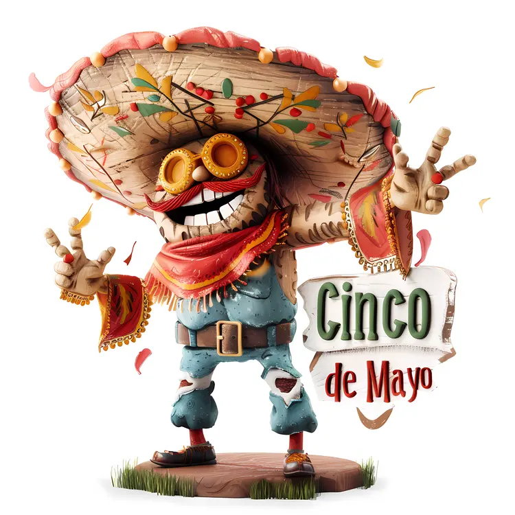 Cinco de Mayo Skeleton with Sombrero