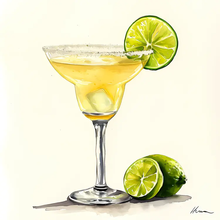 Lime Margarita with Fresh Lime