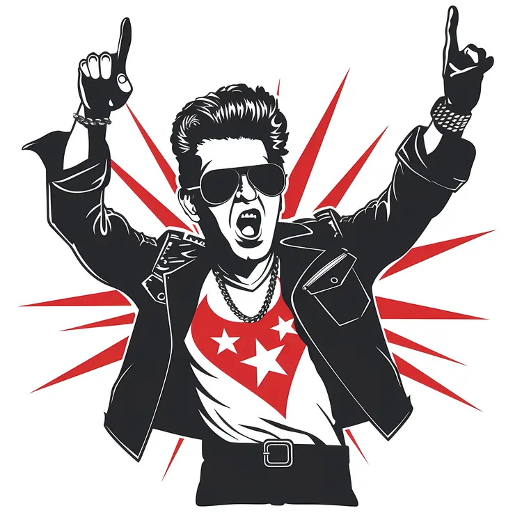 Rock Singer Illustration in Performance