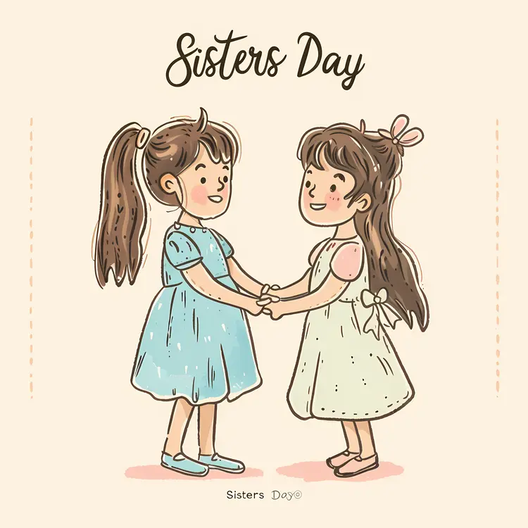 Sisters Holding Hands Celebrating Sisters Day