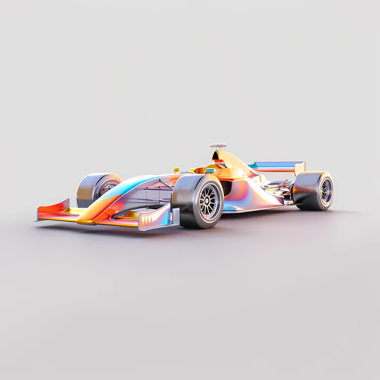 Colorful Formula 1 Car Front View