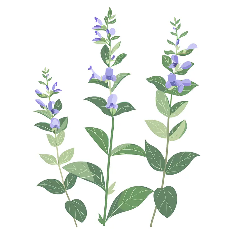 Purple Flowers Illustration