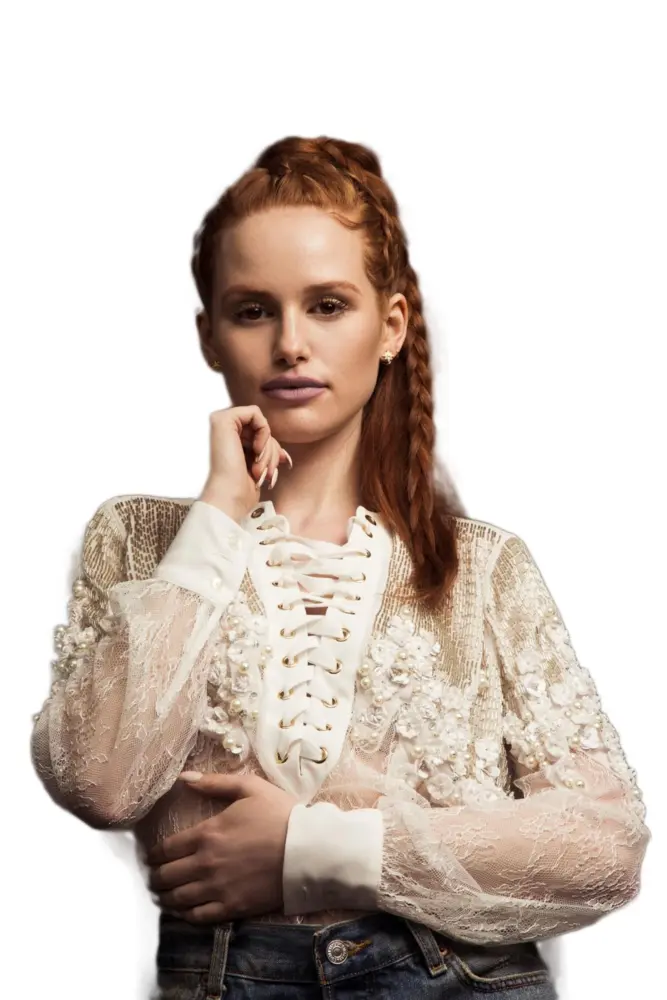 Stylish Woman Posing in Lace Top