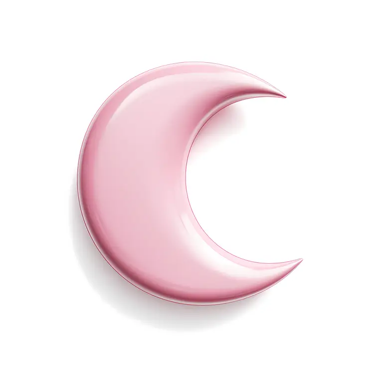 Pink Crescent Moon Symbol