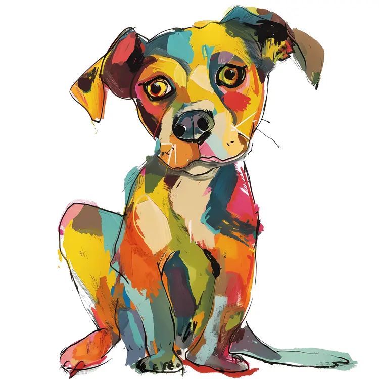 Colorful Cartoon Dog Illustration
