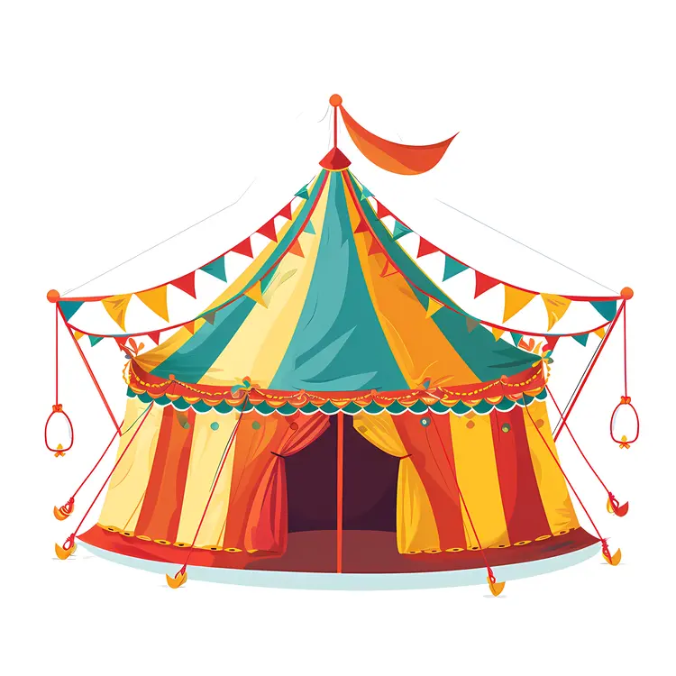 Colorful Striped Circus Tent