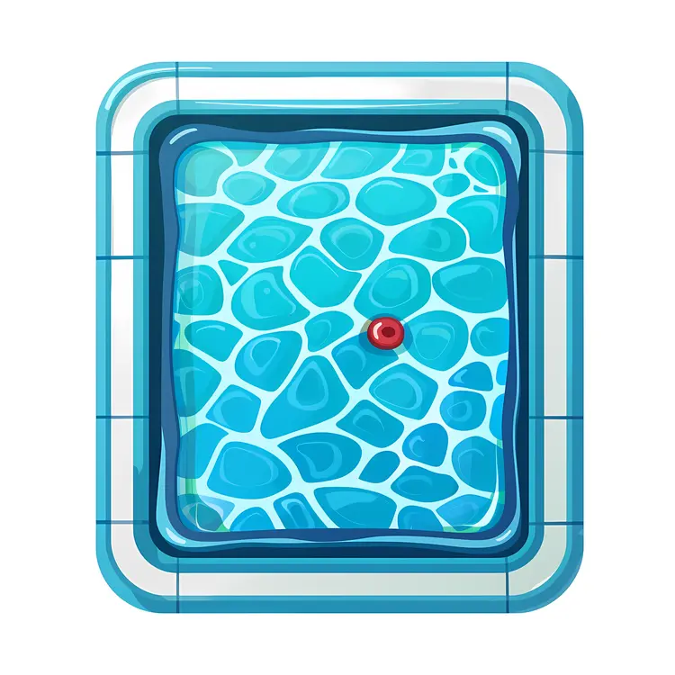 Square Pool with Water and Tile