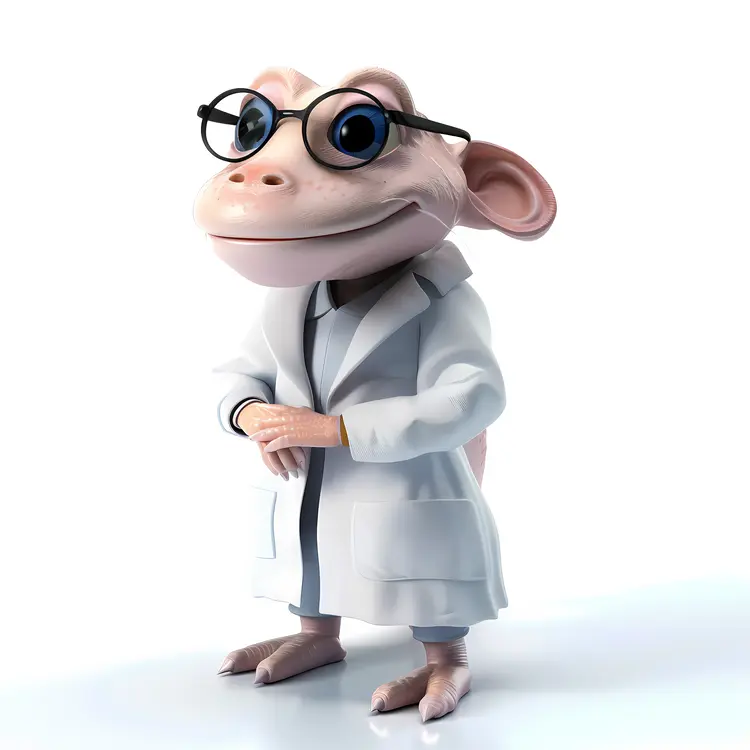 Scientist Mouse with Glasses