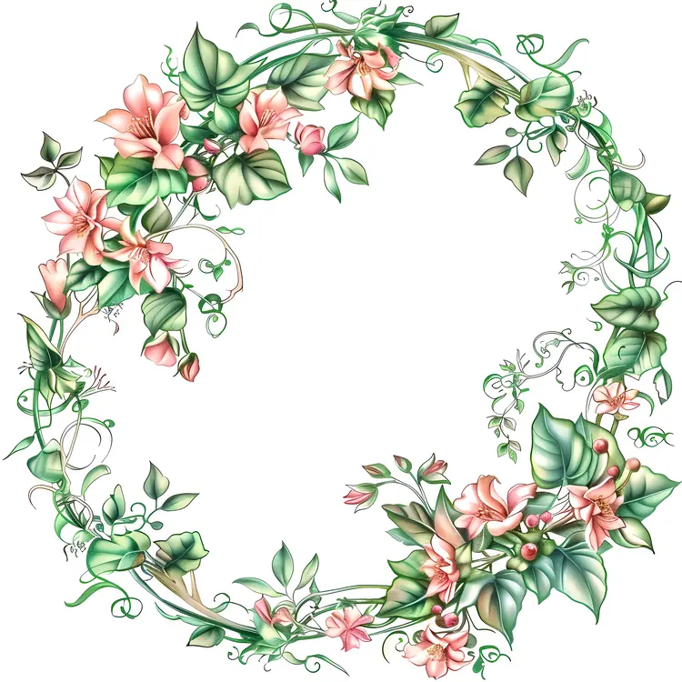Elegant Green Floral Frame