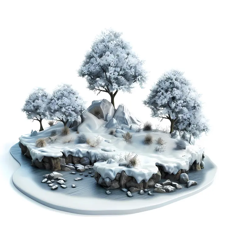 Snowy Landscape with Trees