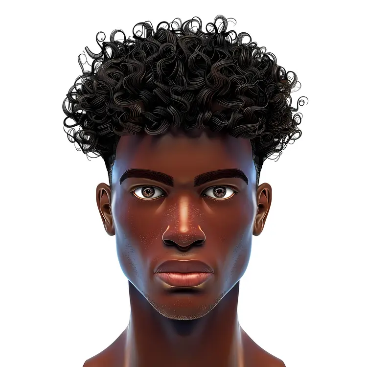 Curly Black Hair Illustration