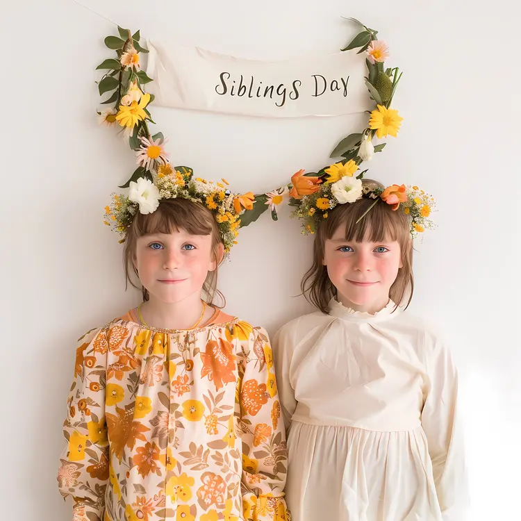 Siblings Day Celebration with Flower Crowns