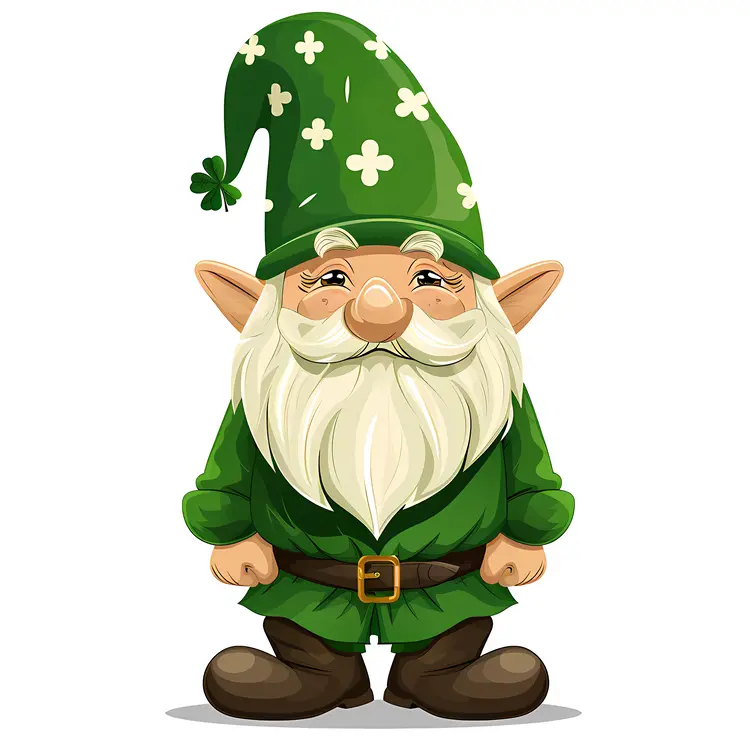 Green Gnome with Shamrock Hat
