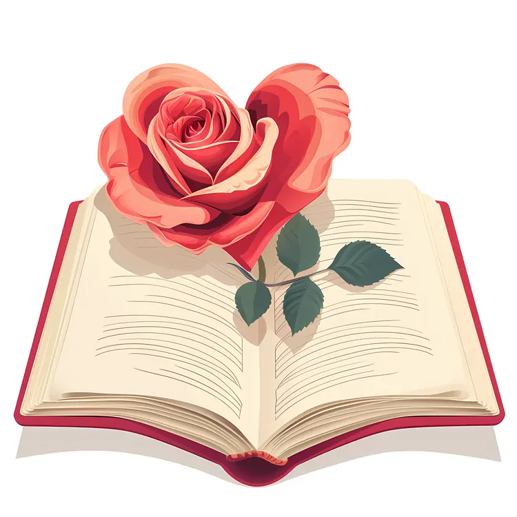 Rose on Open Book