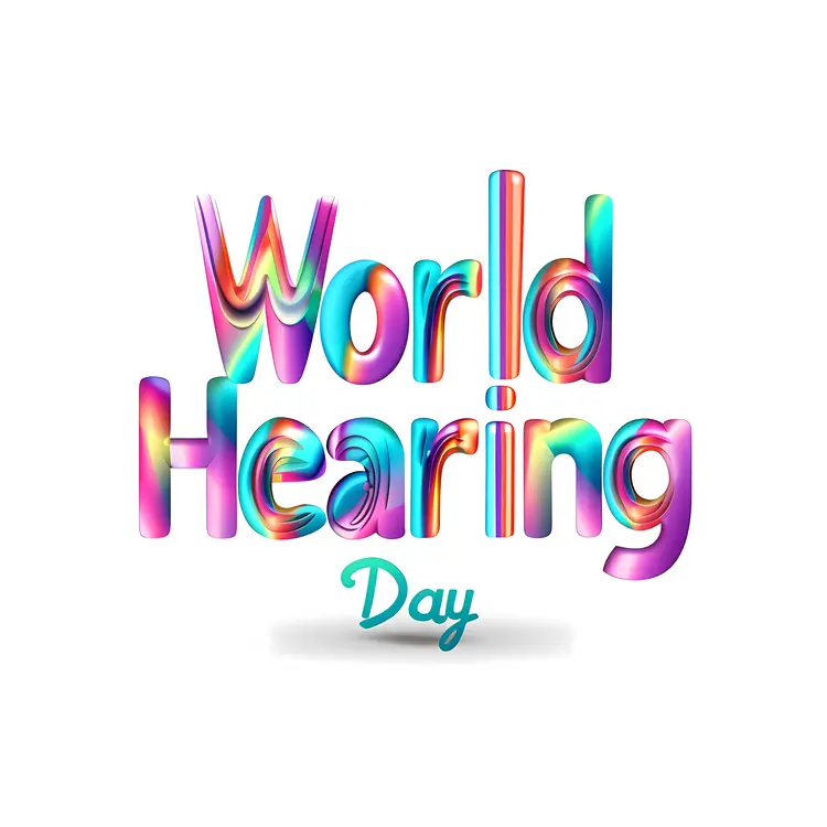 Colorful World Hearing Day Text